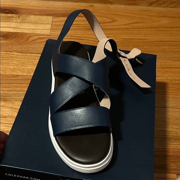 Cole Haan Navy and White Sandals - Picture 2 of 4